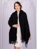 Cashmere Cape W/ Rhinestones and Waist Tie